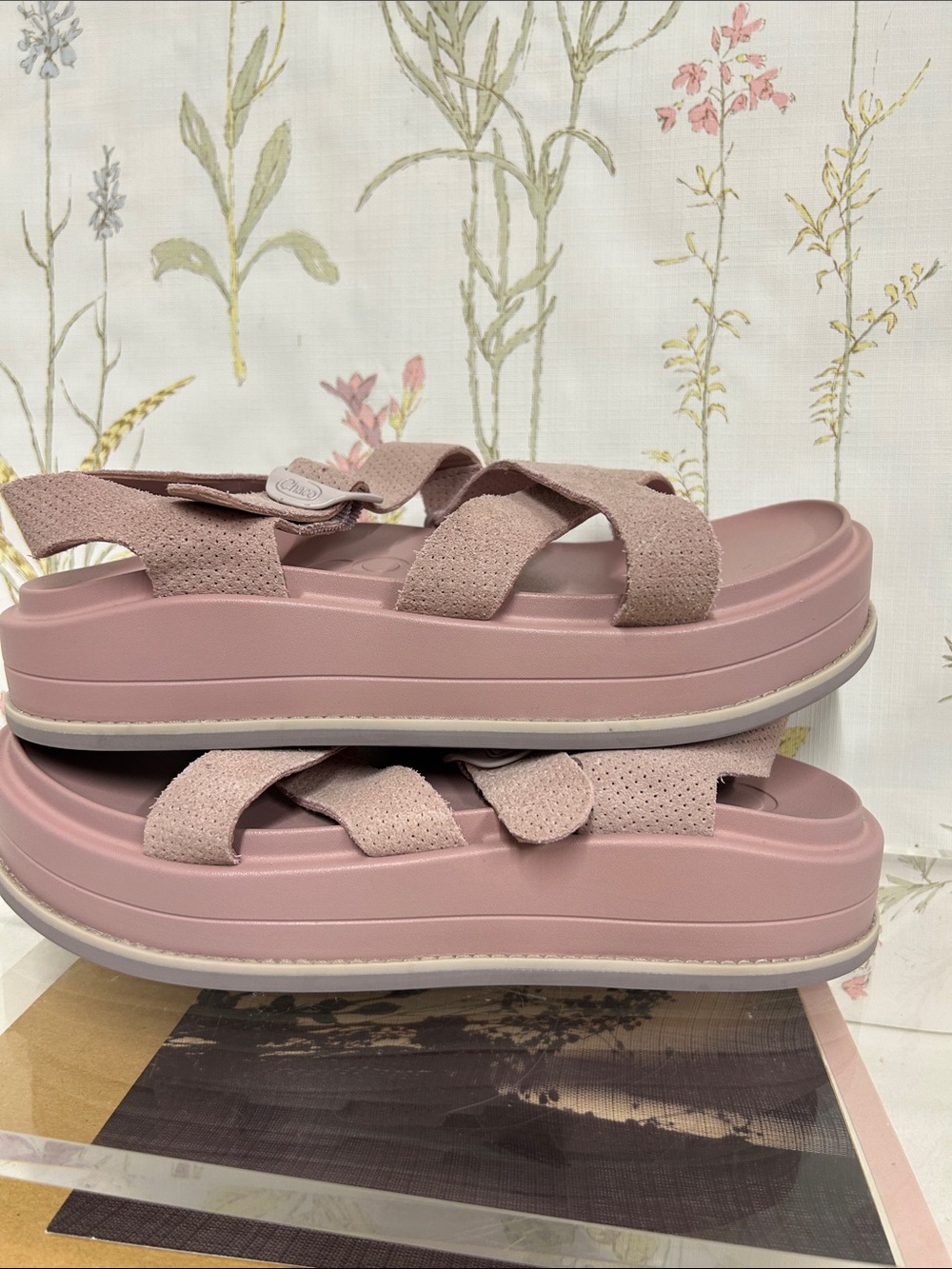 Chaco Women's Platform Sandals in Dusty Rose - Picture 4 of 9